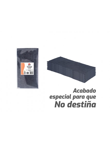 Bayeta Microfibra Multiusos Negra 40X38 cm. 250gr/m2, Lote 6 Unidades NO DESTIÑE