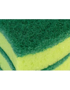 Estropajo Fibra Verde Con Esponja 10,5X8X2,5 cm., Lote 3... 2