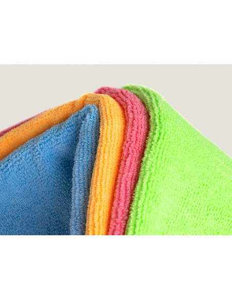 Bayeta Microfibra Multiusos Azul/Rosa/Verde/Naranja 38X36 cm. 290 g/m2.,  Lote 4 Unidades