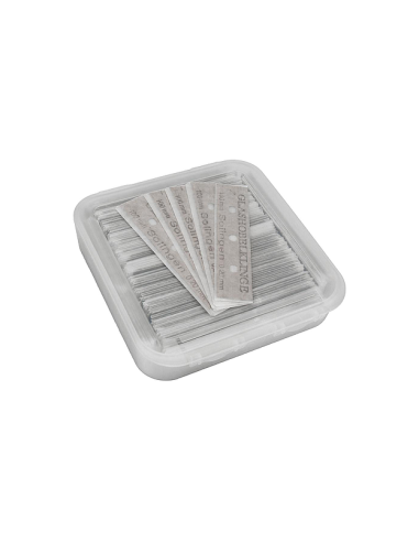 Caja de plástico con 350 cuchillas 10cm