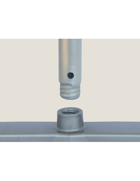 Palo aluminio anodizado 1,55 m. Experto extrafuerte con agujero, gris experto