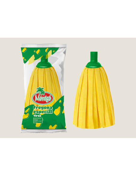 Fregona Tiras Sintéticas Amarilla Super Galga 180, 60 Tiras