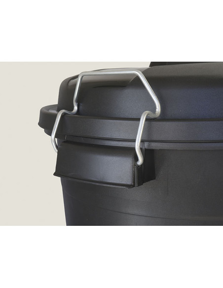 Cubo Basura Industrial Experto 100 l. Negro, Asa Metálica, Sin Tapa