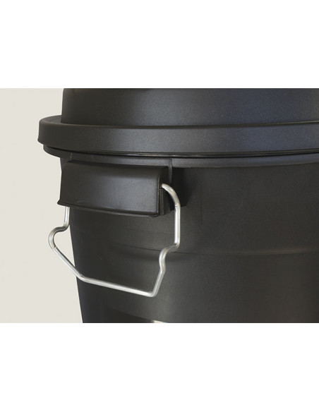Cubo Basura Industrial Experto 100 l. Negro, Asa Metálica, Sin Tapa