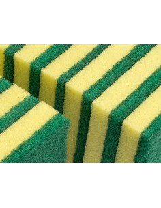 Estropajo fibra verde con esponja 14x9x2-0,7 cm. Experto,... 2